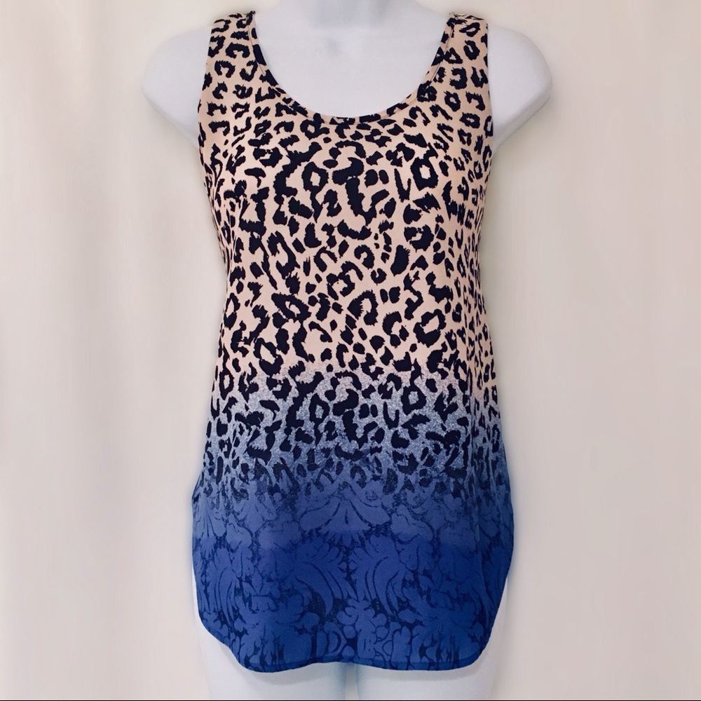 Charming Ombré Cheetah Print Sleeveless Top Size S